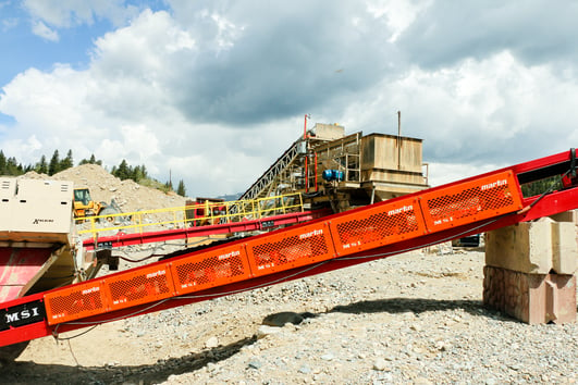 Barrier guards installed on a belt conveyor.