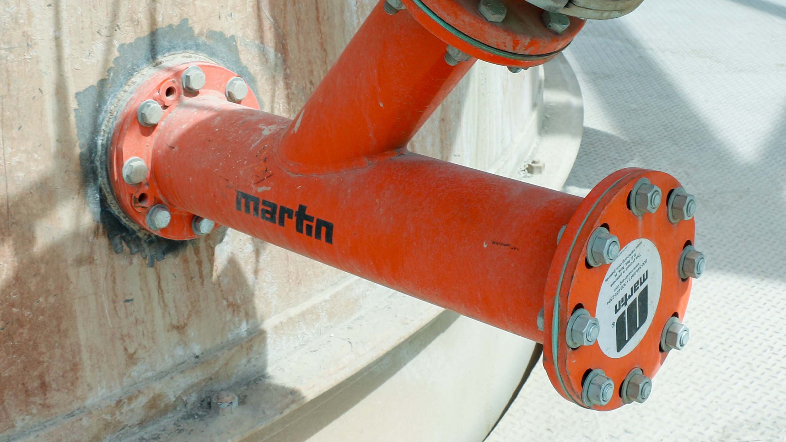 SMART Nozzle Y-Pipe installed on a tower at a cement plant.