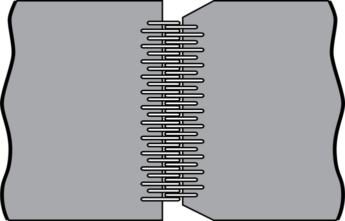 An illustration shows the corners of the trailing edge of the belt knotched off.