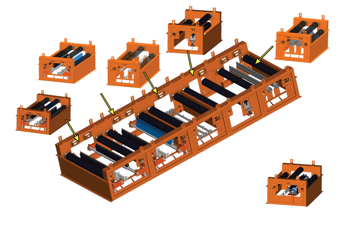 Illustration showing several modular washboxes position together to make a larger, custom washbox.