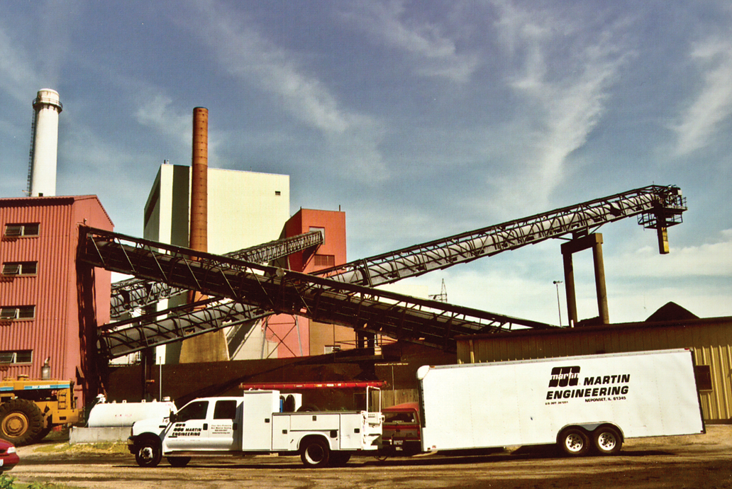 Service vehicles onsite at a plant.